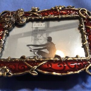 Furio Red Enamel Butterfly Picture Frame NWT